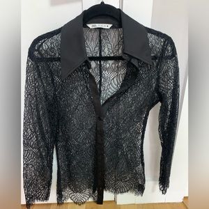 Zara Black Lace Blouse!